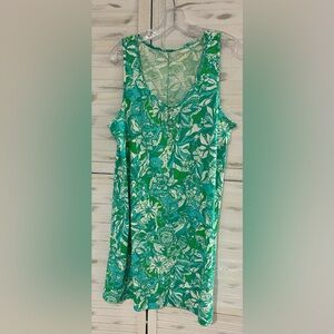 NWT Lilly Pulitzer Lena Henley Tank Dress-Botanical Green Safari Sangria
